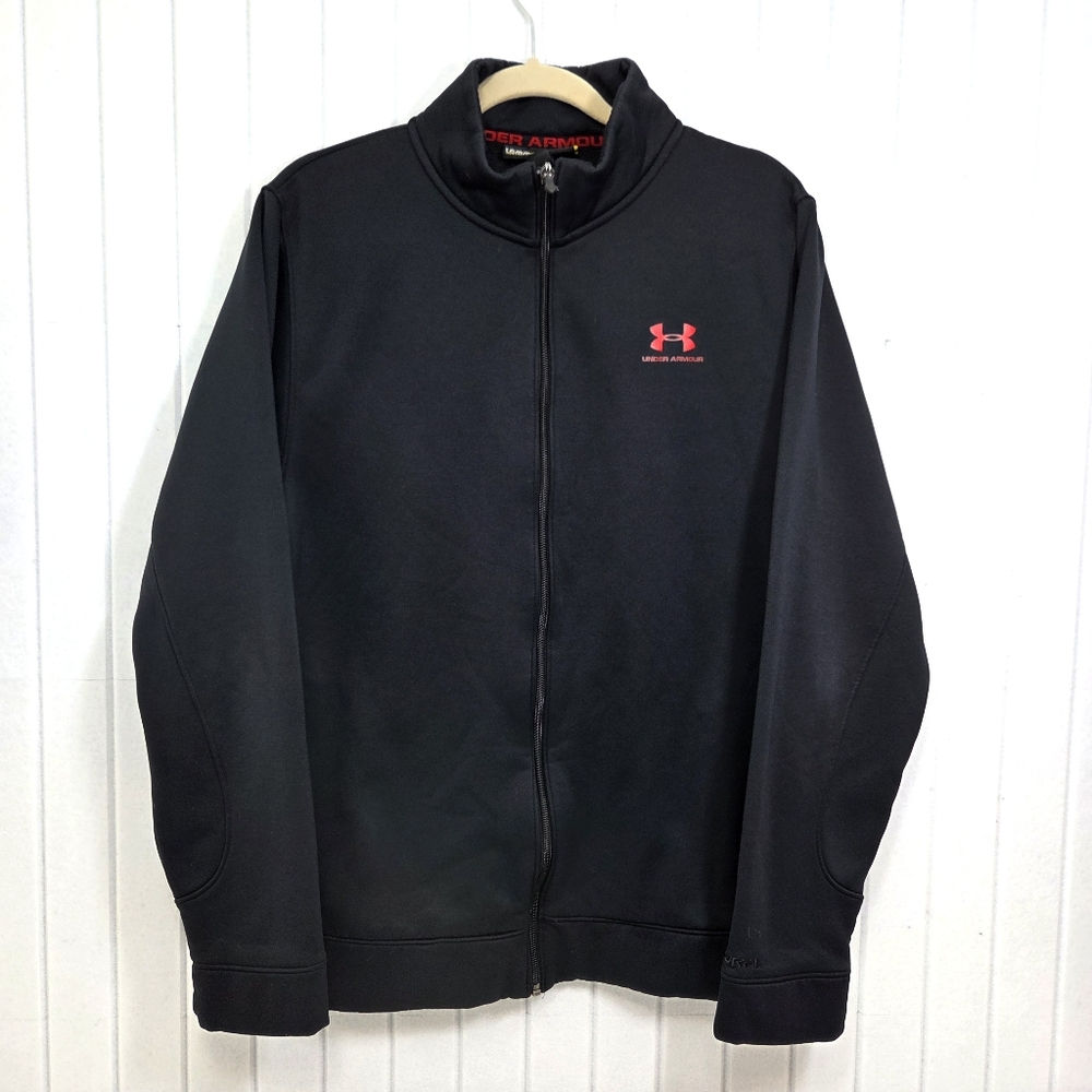 Under Armour Black Full-Zip Sweatshirt with‎ Red Logo Size L